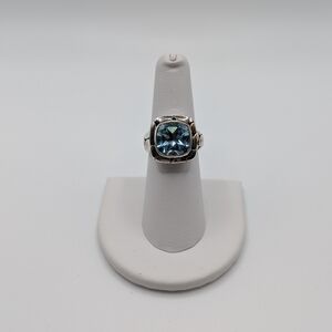 John Hardy Silver Blue Topaz Statement Ring
